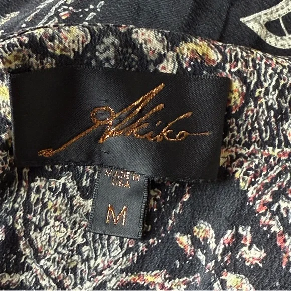 Akiko 100% Silk Peasant Blouse Size M - Picture 7 of 8
